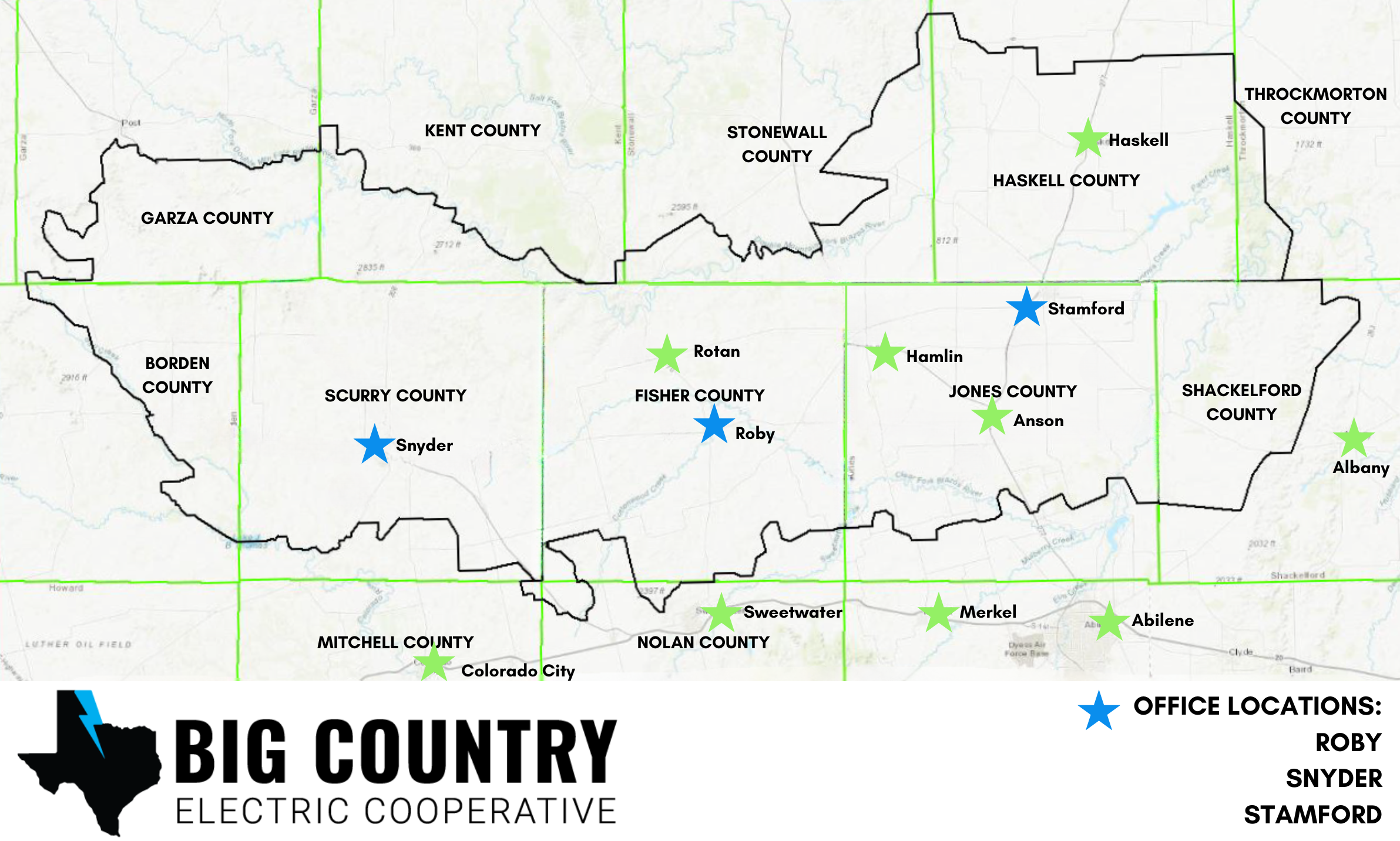 Map of BCEC Service Area